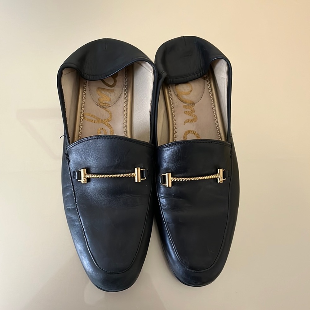 Sam Edelman leather loafers with gold accents